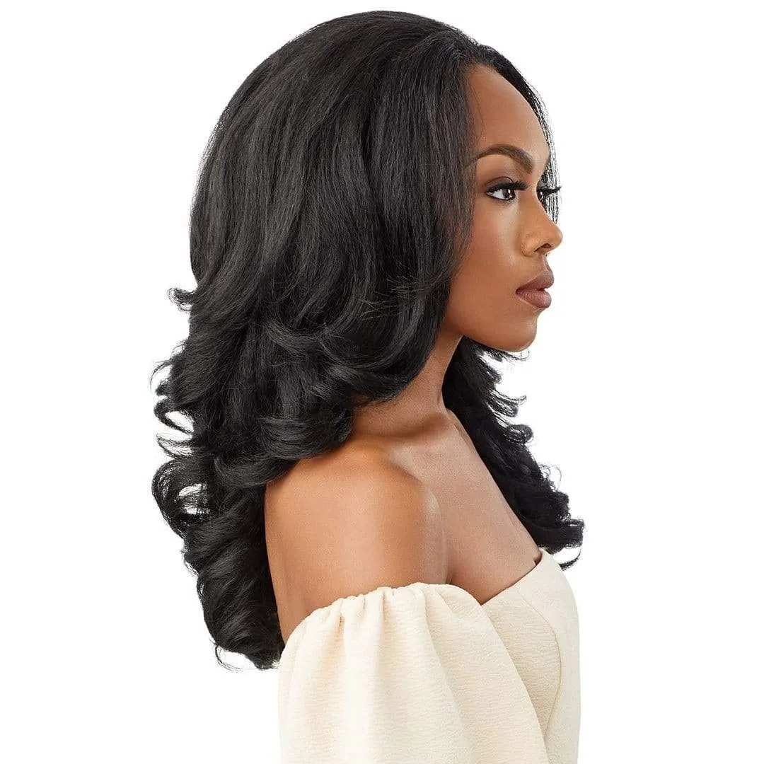 Outre Quick Weave Self Styled in 60 Seconds Neesha Soft & Natural New Half Wig Cap Laysflat Requires Less Leave Out NEESHA H301 (DR2/CINSP)