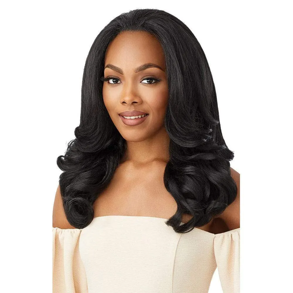 Outre Quick Weave Self Styled in 60 Seconds Neesha Soft & Natural New Half Wig Cap Laysflat Requires Less Leave Out NEESHA H301 (DR2/CINSP)