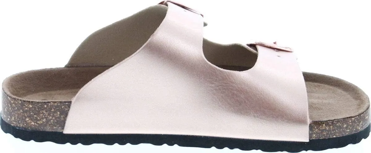 OUTWOODS Women's Bork-46 Vegan Leather Adjustable Double-Strap Slip-On Sandals