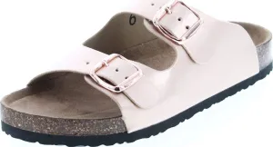 OUTWOODS Women's Bork-46 Vegan Leather Adjustable Double-Strap Slip-On Sandals