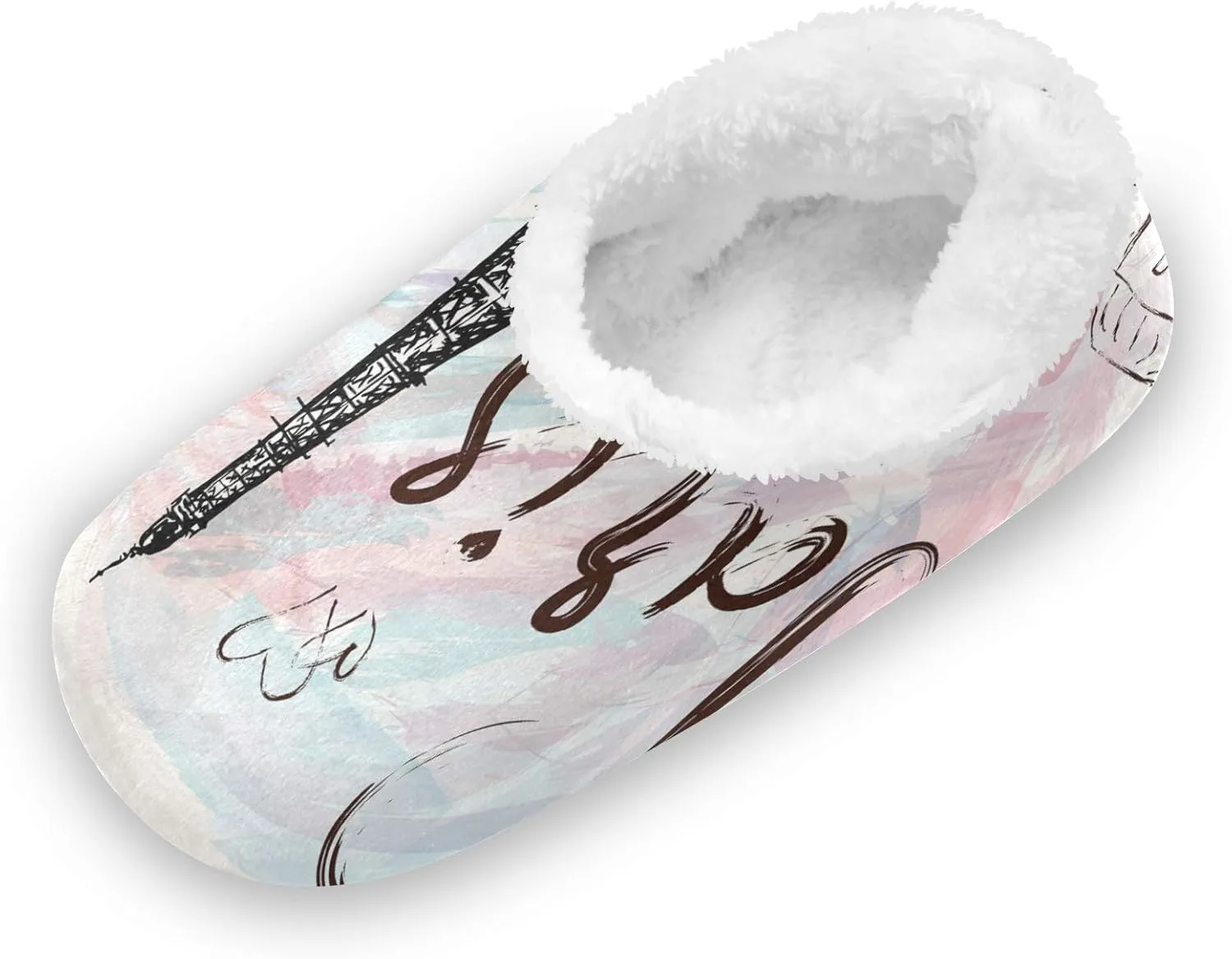 Oyihfvs Unisex Fuzzy House Slippers Memory Foam Warm Slip Shoes Fur Lining M-XXL
