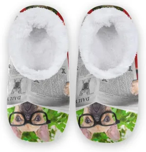 Oyihfvs Unisex Fuzzy House Slippers Memory Foam Warm Slip Shoes Fur Lining M-XXL