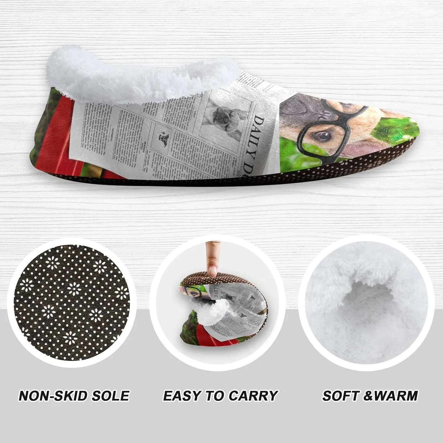 Oyihfvs Unisex Fuzzy House Slippers Memory Foam Warm Slip Shoes Fur Lining M-XXL