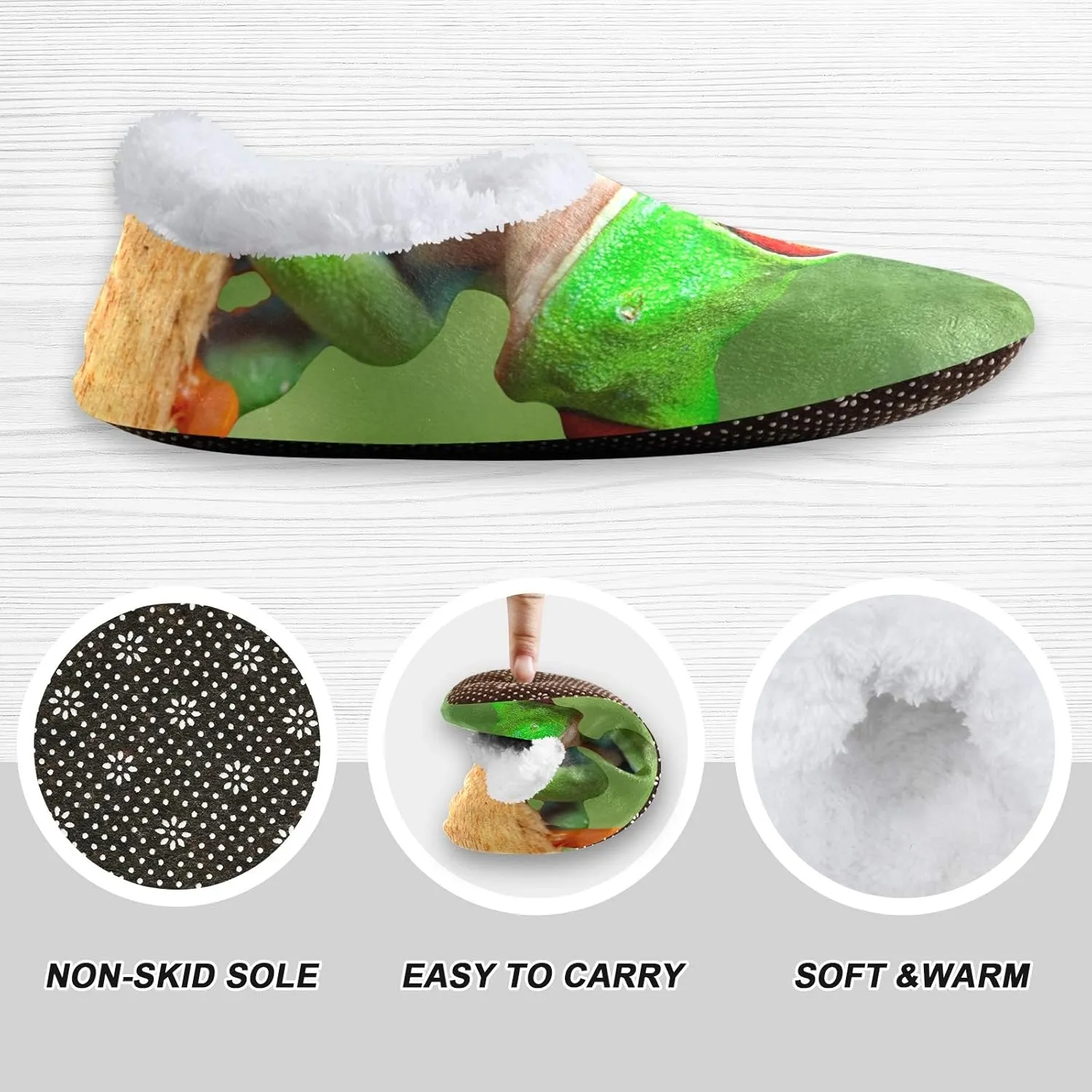Oyihfvs Unisex Fuzzy House Slippers Memory Foam Warm Slip Shoes Fur Lining M-XXL