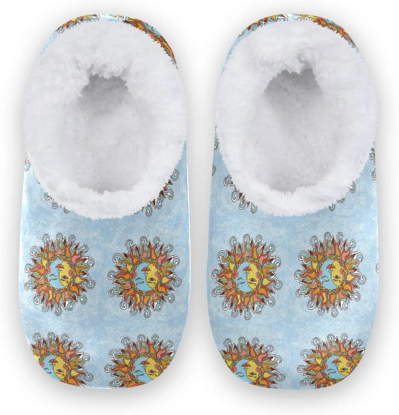 Oyihfvs Unisex Fuzzy House Slippers Memory Foam Warm Slip Shoes Fur Lining M-XXL
