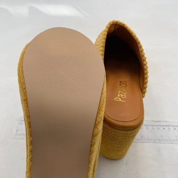 Pazzion Womens Comfy Thick Platform Closed Rounded Toe Clogs Mules Goldenrod