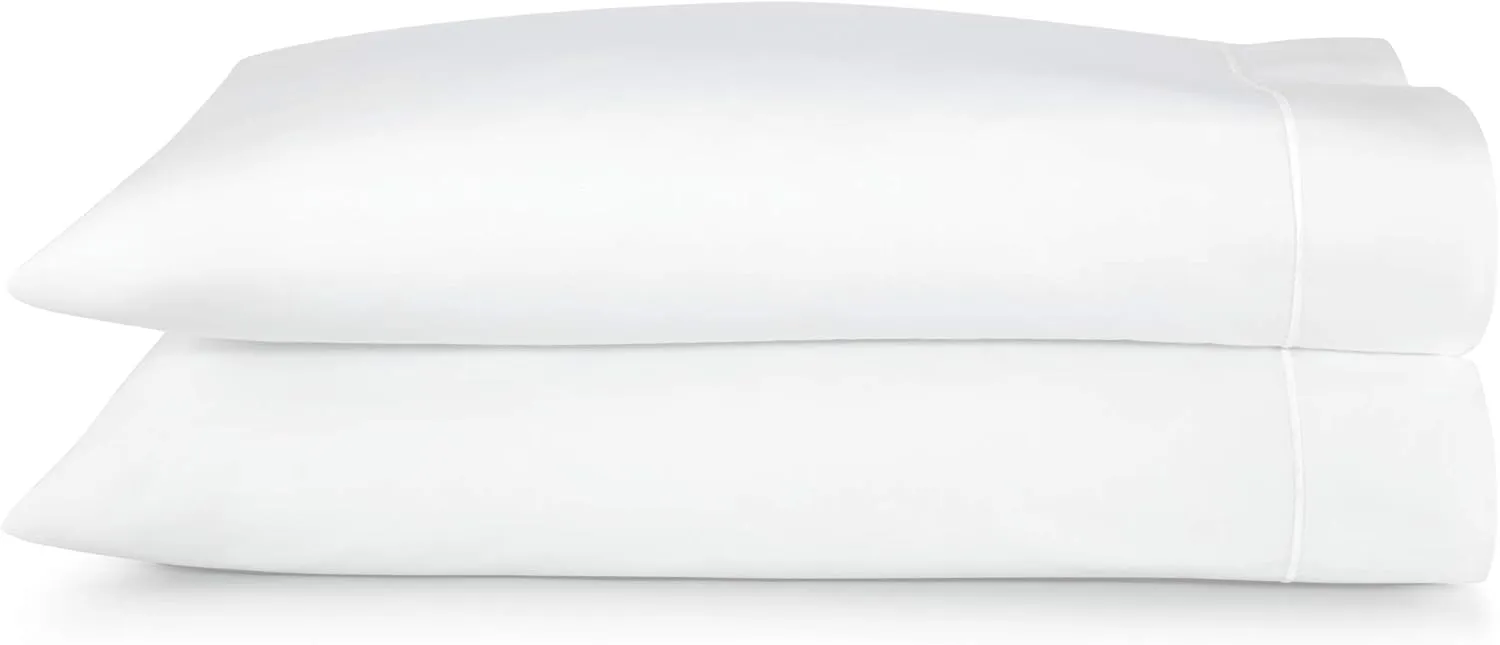 Peacock Alley Boutique Embroidered Percale Sheet Sets - 100% Long Staple Cotton, 200 Thread-Count, Crisp & Cool Sheets Imported from Portugal - Queen (White)