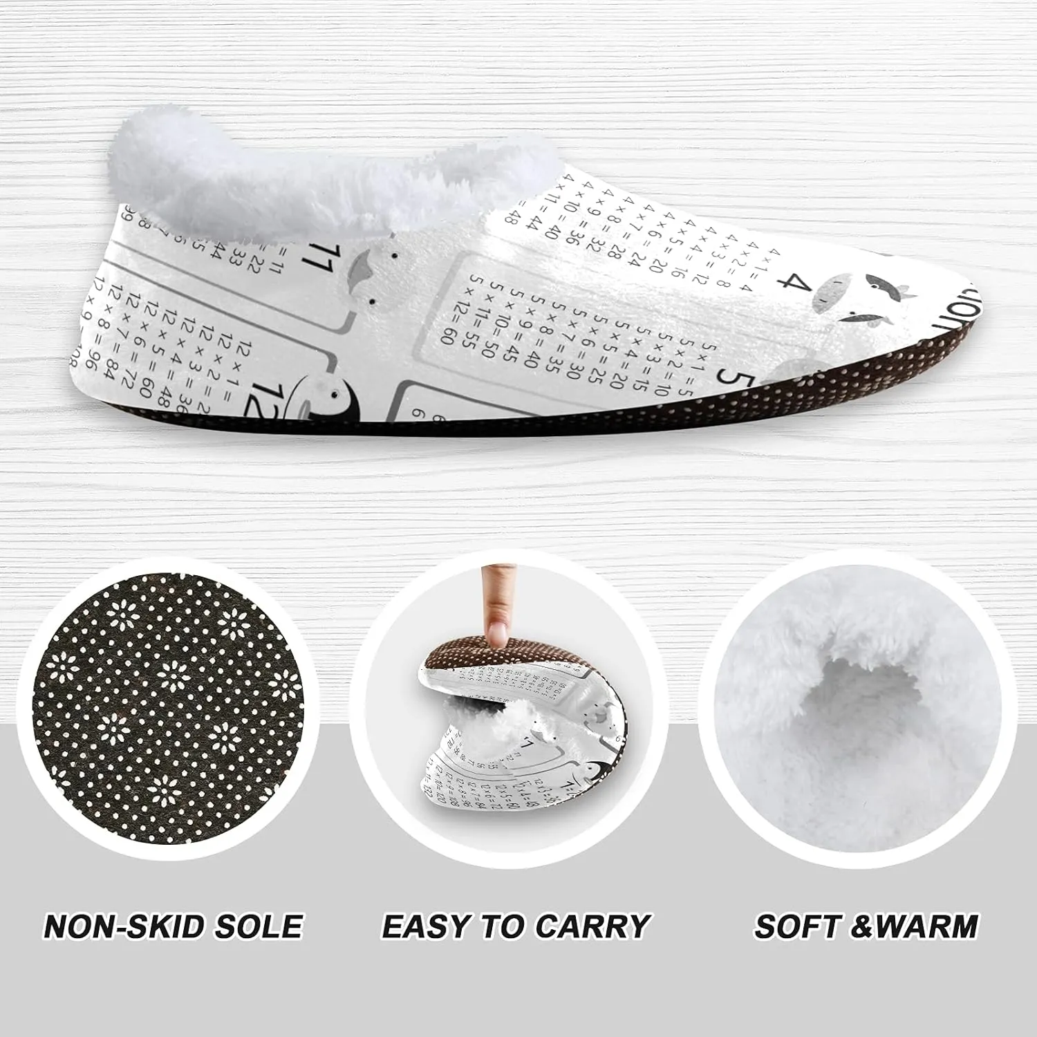 Poeticcity Unisex Fuzzy House Slippers, Warm Fur Lining Shoes, Non-Slip Memory Foam Slippers M-XXL