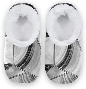 Poeticcity Unisex Fuzzy House Slippers, Warm Fur Lining Shoes, Non-Slip Memory Foam Slippers M-XXL