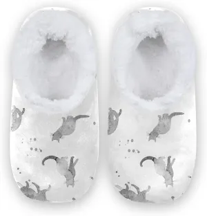 Poeticcity Unisex Fuzzy House Slippers, Warm Fur Lining Shoes, Non-Slip Memory Foam Slippers M-XXL