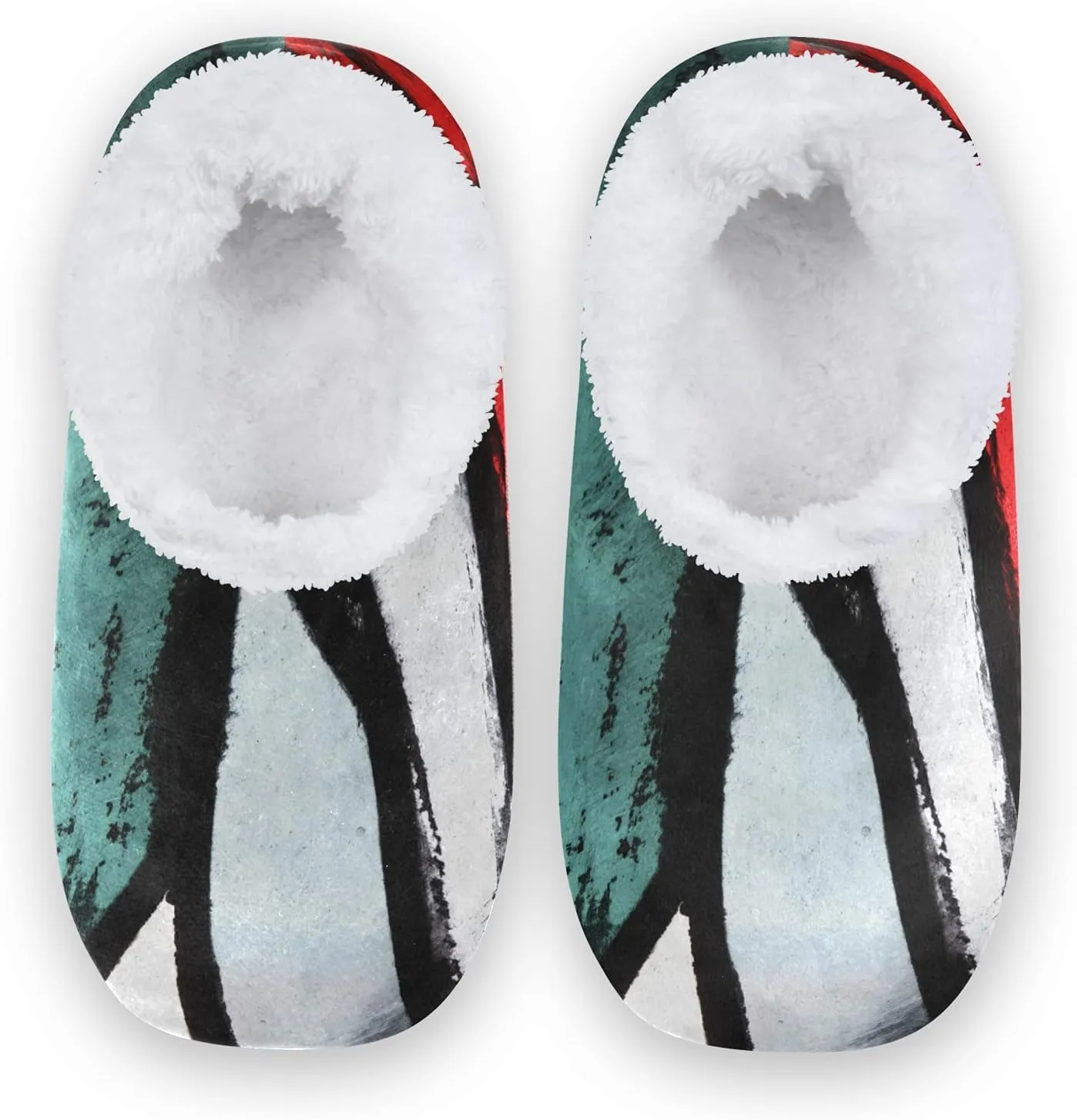 Poeticcity Unisex Fuzzy House Slippers, Warm Fur Lining Shoes, Non-Slip Memory Foam Slippers M-XXL