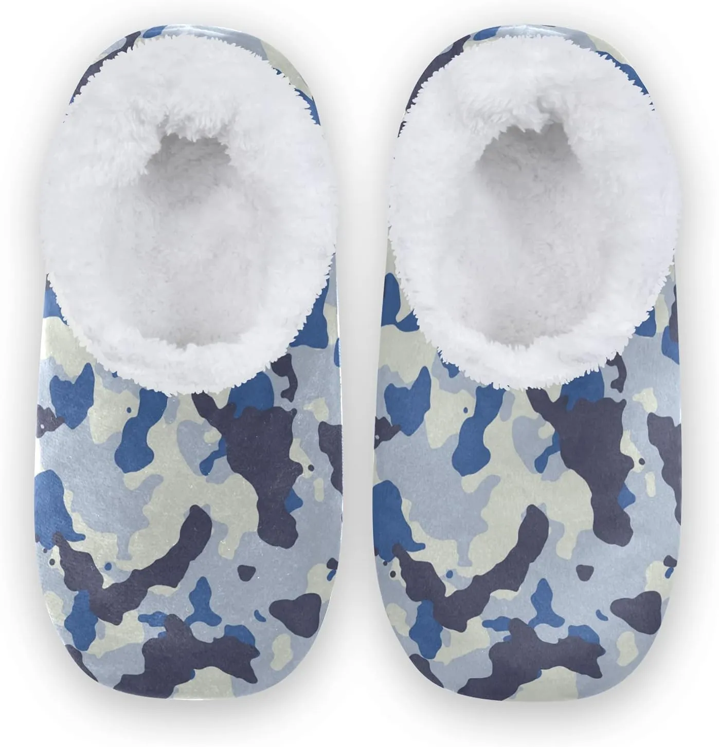 Poeticcity Unisex Fuzzy House Slippers, Warm Fur Lining Shoes, Non-Slip Memory Foam Slippers M-XXL
