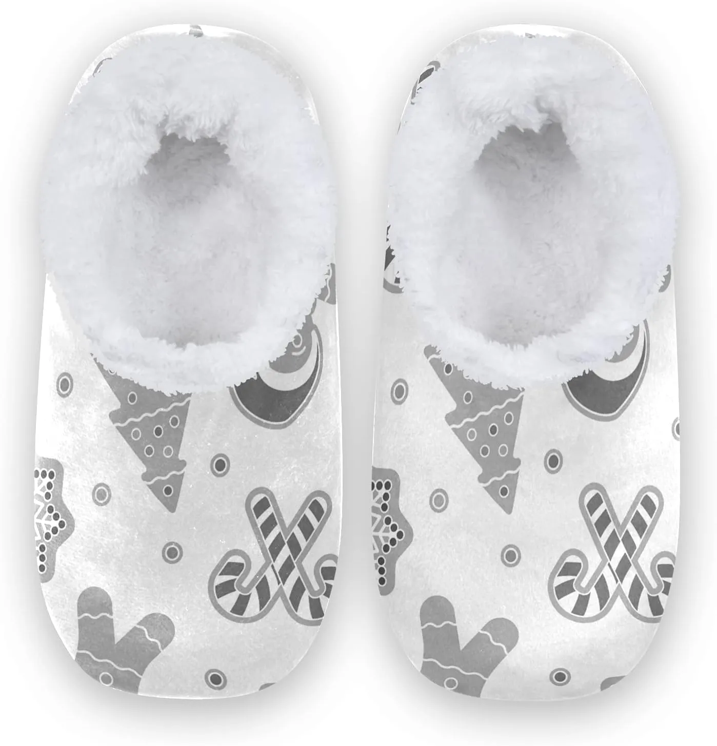 Poeticcity Unisex Fuzzy House Slippers, Warm Fur Lining Shoes, Non-Slip Memory Foam Slippers M-XXL