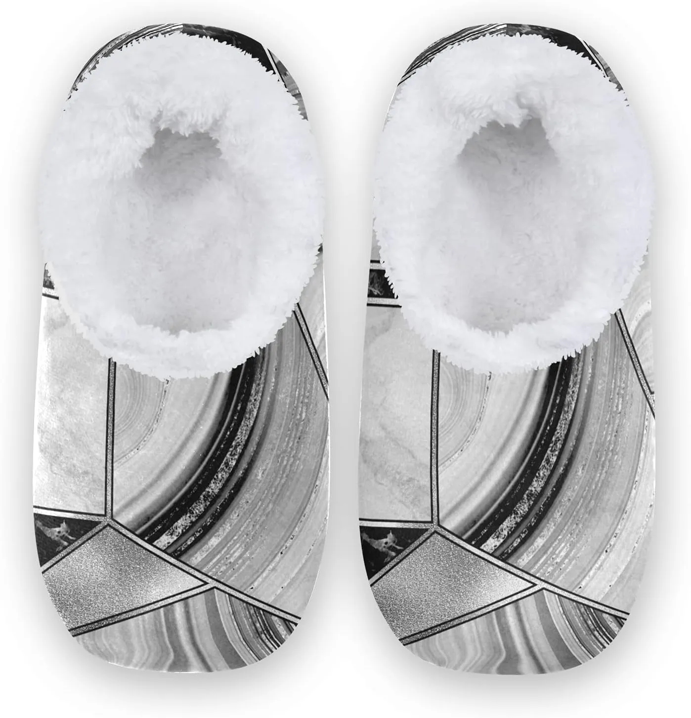 Poeticcity Unisex Fuzzy House Slippers, Warm Fur Lining Shoes, Non-Slip Memory Foam Slippers M-XXL