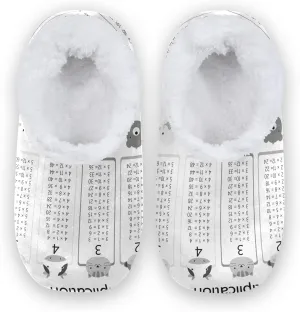 Poeticcity Unisex Fuzzy House Slippers, Warm Fur Lining Shoes, Non-Slip Memory Foam Slippers M-XXL