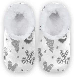 Poeticcity Unisex Fuzzy House Slippers, Warm Fur Lining Shoes, Non-Slip Memory Foam Slippers M-XXL