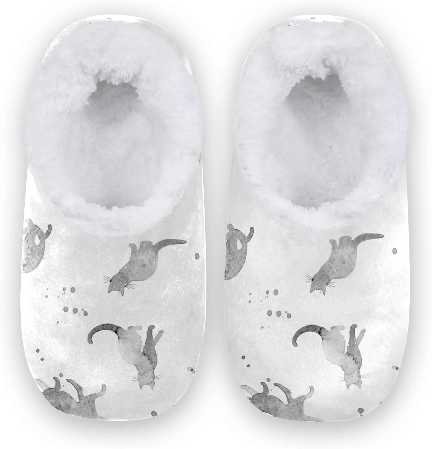 Poeticcity Unisex Fuzzy House Slippers, Warm Fur Lining Shoes, Non-Slip Memory Foam Slippers M-XXL