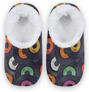 Poeticcity Unisex Fuzzy House Slippers, Warm Fur Lining Shoes, Non-Slip Memory Foam Slippers M-XXL