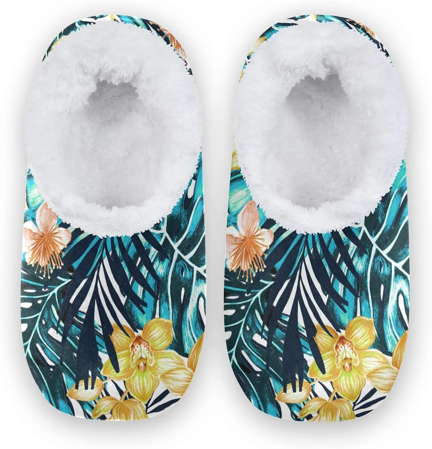 Poeticcity Unisex Fuzzy House Slippers, Warm Fur Lining Shoes, Non-Slip Memory Foam Slippers M-XXL