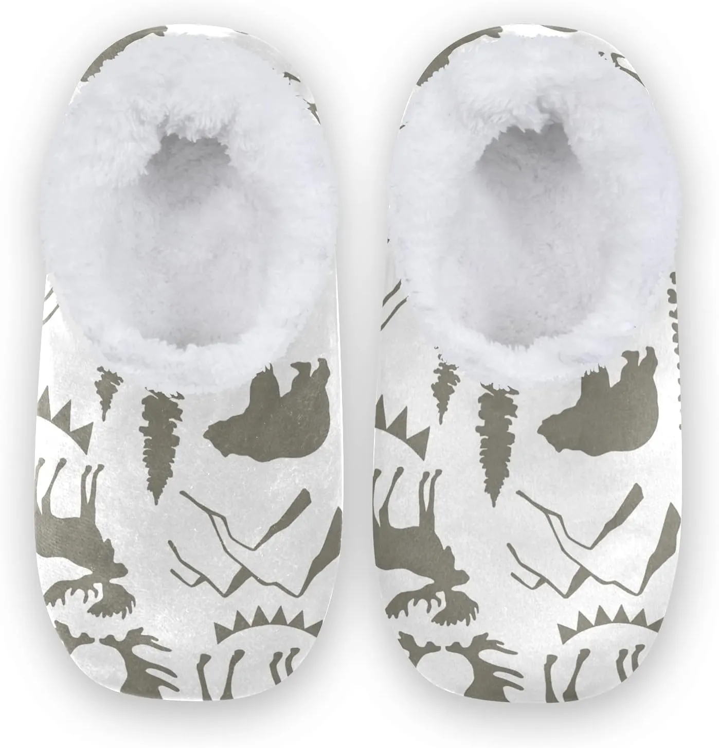 Poeticcity Unisex Fuzzy House Slippers, Warm Fur Lining Shoes, Non-Slip Memory Foam Slippers M-XXL