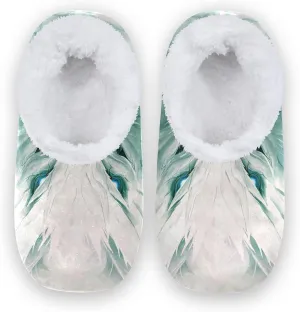 Poeticcity Unisex Fuzzy House Slippers, Warm Fur Lining Shoes, Non-Slip Memory Foam Slippers M-XXL