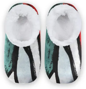Poeticcity Unisex Fuzzy House Slippers, Warm Fur Lining Shoes, Non-Slip Memory Foam Slippers M-XXL