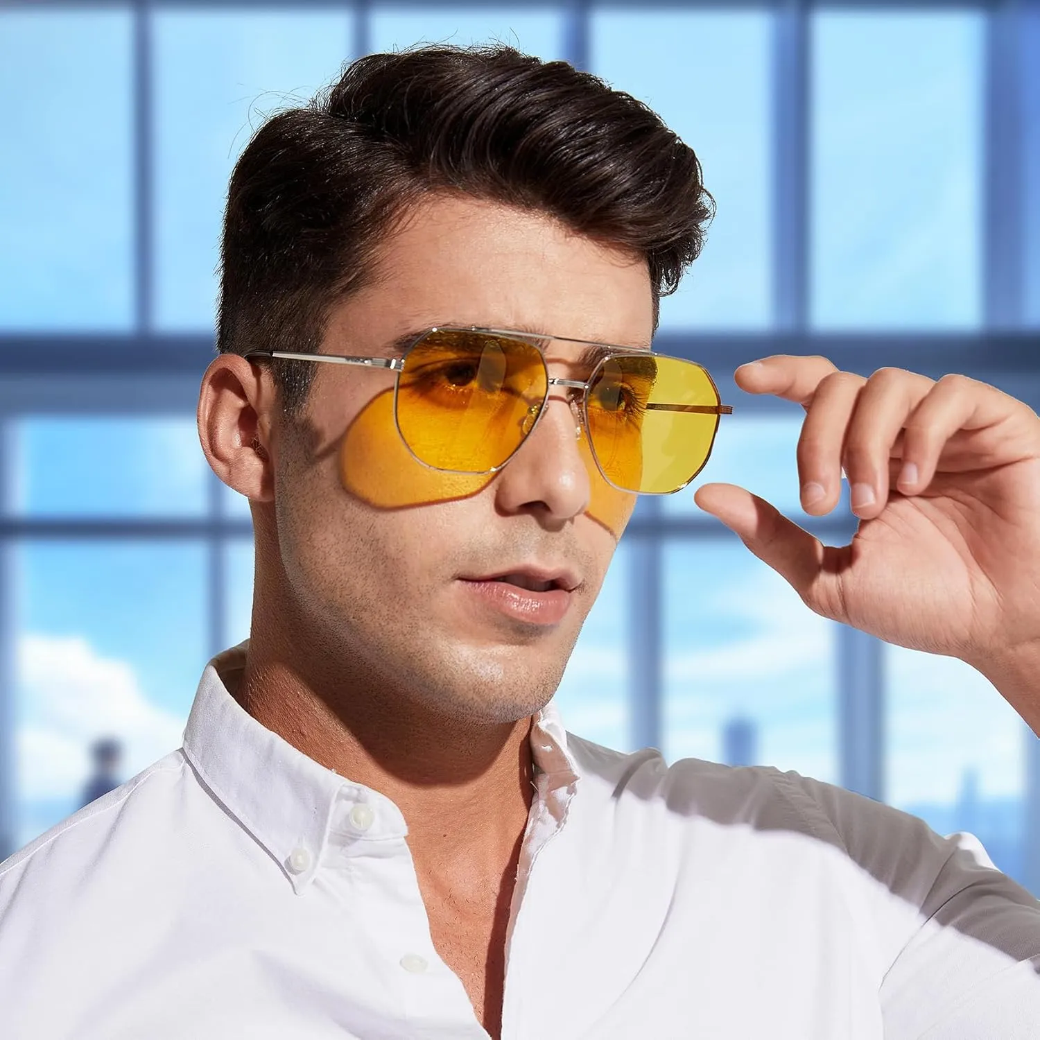 Polarized Aviator Sunglasses for Men Women Trendy 2025, Retro Hexagonal Sun Glasses UV Protection Shades VF2207