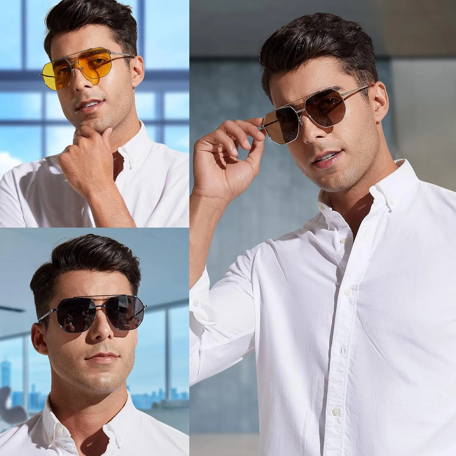 Polarized Aviator Sunglasses for Men Women Trendy 2025, Retro Hexagonal Sun Glasses UV Protection Shades VF2207