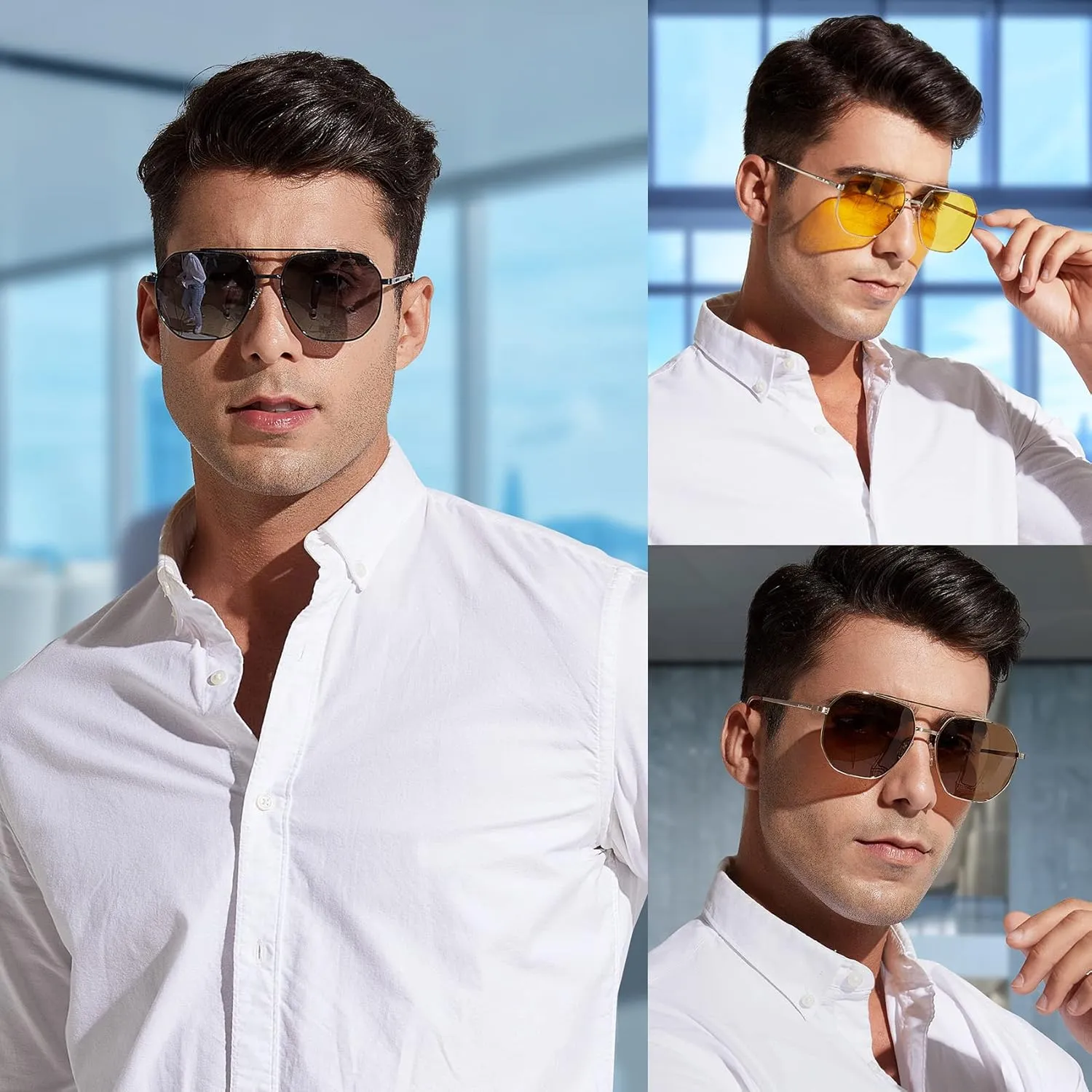 Polarized Aviator Sunglasses for Men Women Trendy 2025, Retro Hexagonal Sun Glasses UV Protection Shades VF2207