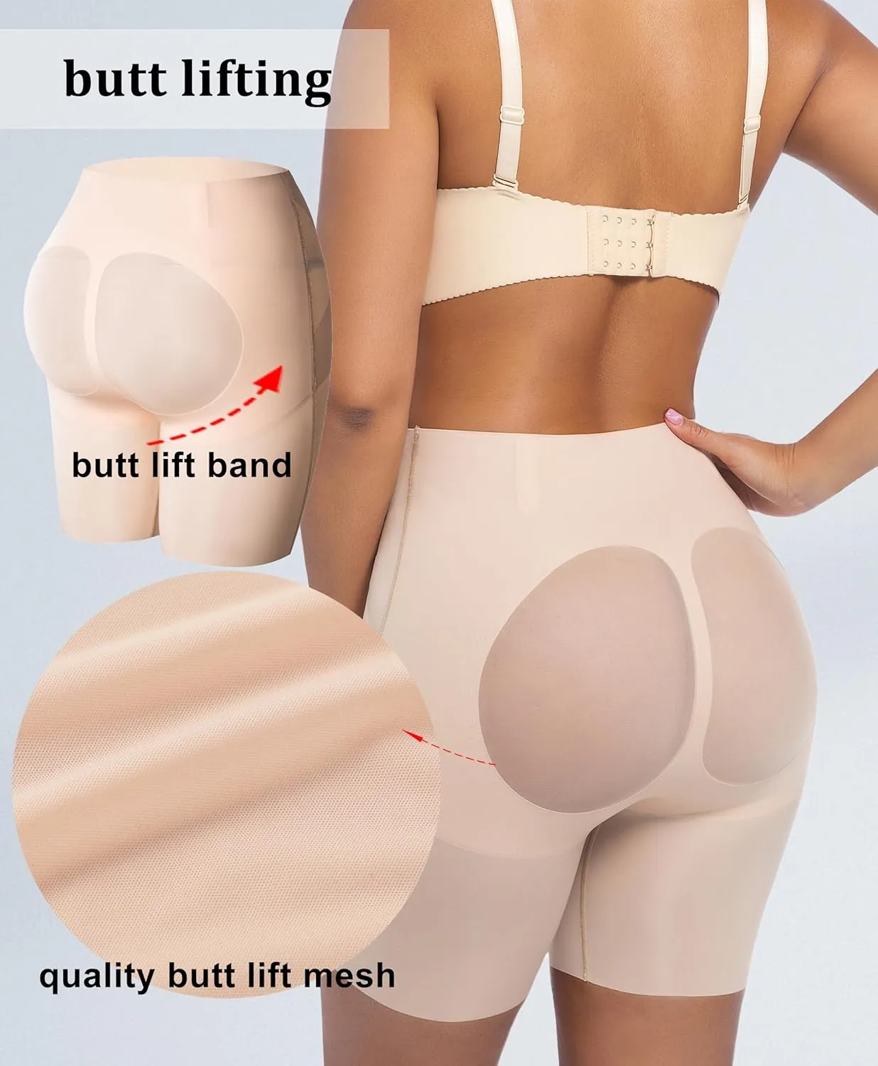 PRETTYWELL Womens Shapewear Shorts Mid-Waist Tummy Control Butt Lift Slip Shorts for Dresses,Seamless no Roll Thigh Slimmer
