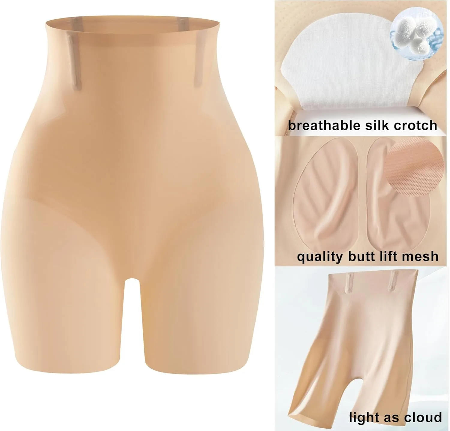 PRETTYWELL Womens Shapewear Shorts Mid-Waist Tummy Control Butt Lift Slip Shorts for Dresses,Seamless no Roll Thigh Slimmer