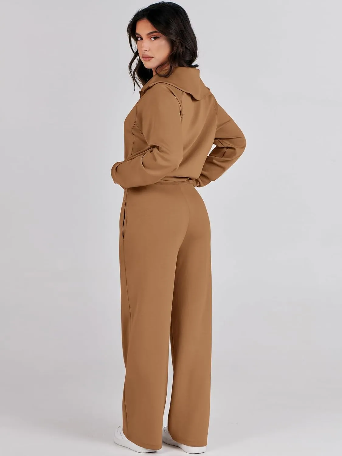 Prinbara Women 2 Piece Outfits Lounge Sets 2024 Winter Oversized Sweatshirt Wide Leg Pant Casual Matching Sweat Set Tracksuit