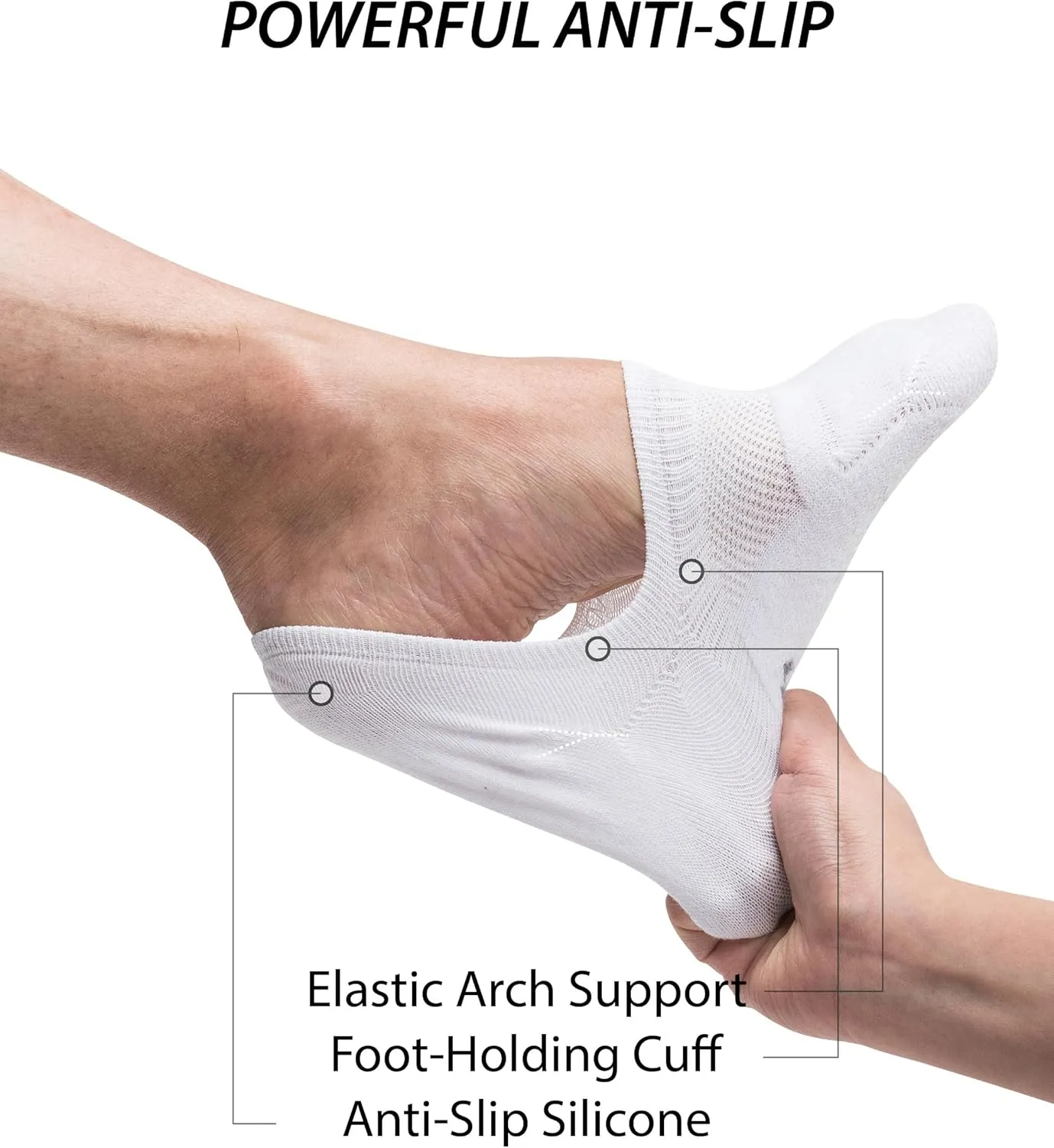 Pro Mountain Seamless No Show Socks Wide Toe Box For Health Bunion Unisex Size S to L Cotton Cushion Footies