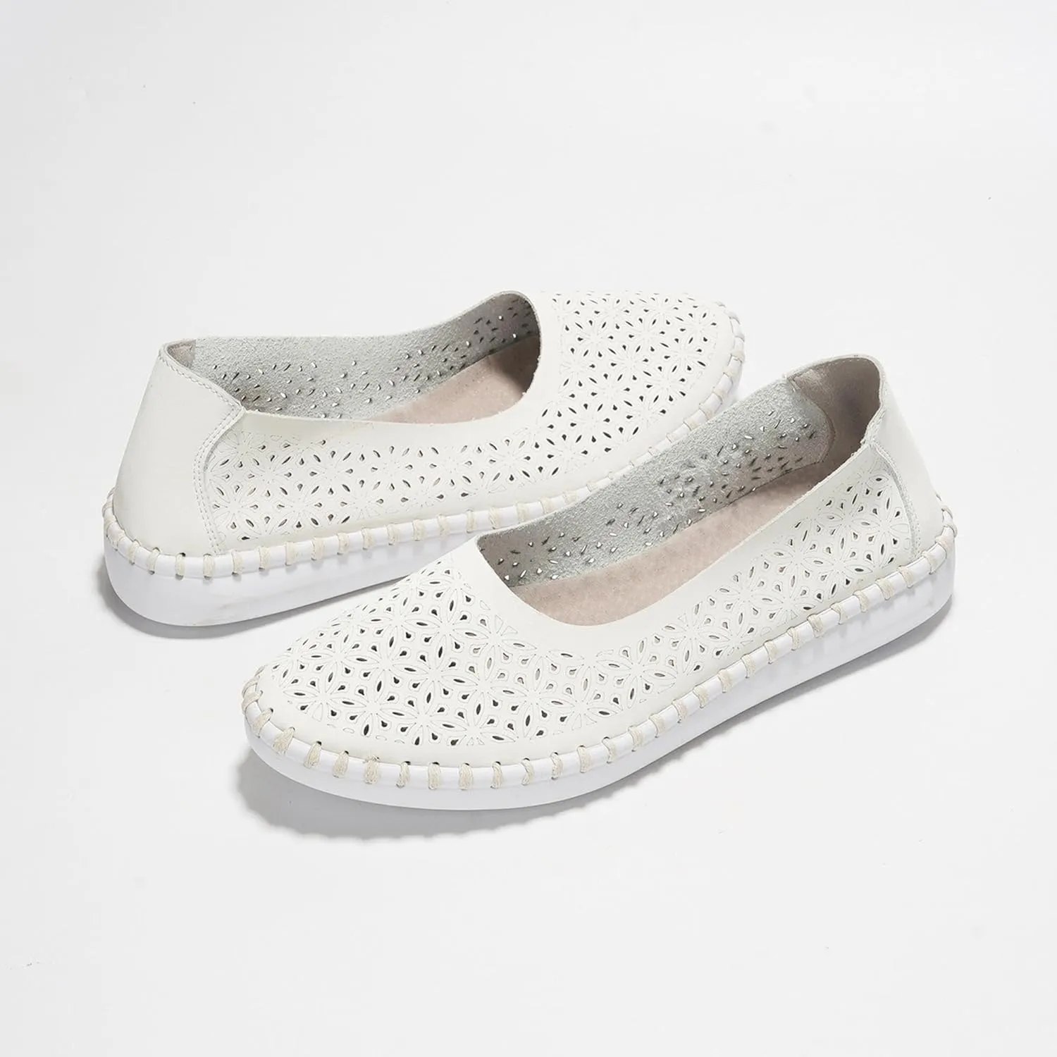 Project Cloud Flats for Women Footwear, Memory Foam & Flexible Outsole Loafers for Women's Fashion Sneakers - Womens Shoes, Sockless Wear Machine Wash Shoes for Women (Petunia)