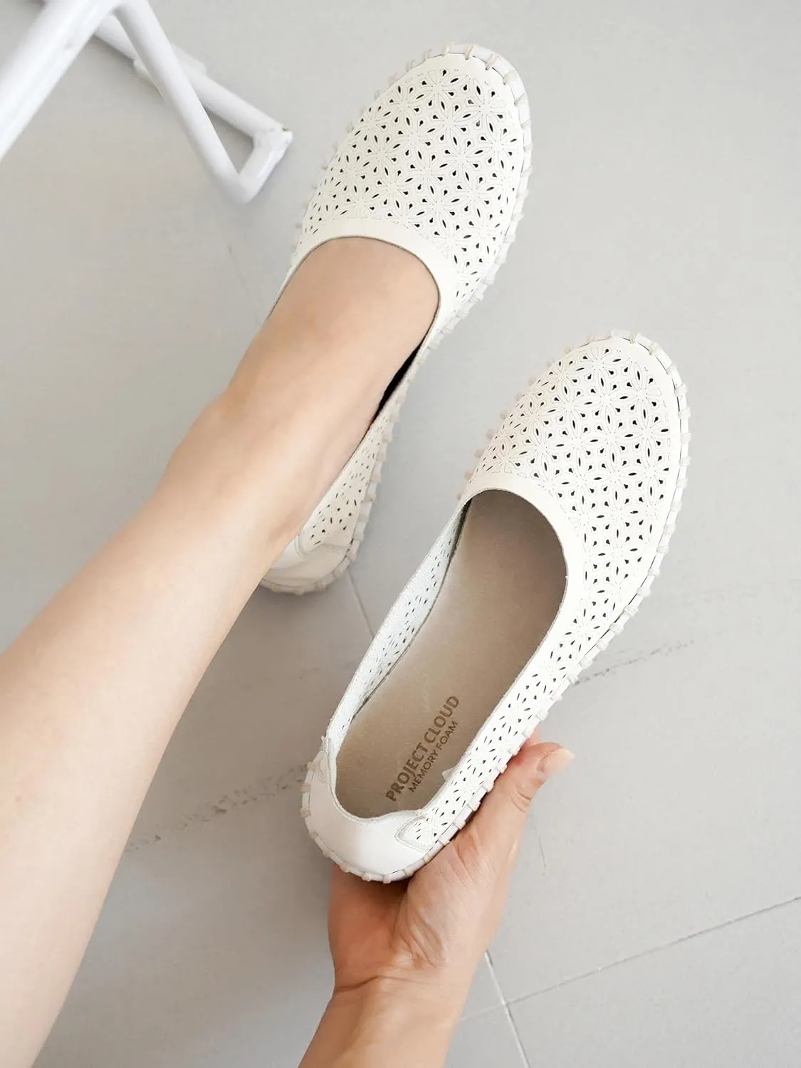 Project Cloud Flats for Women Footwear, Memory Foam & Flexible Outsole Loafers for Women's Fashion Sneakers - Womens Shoes, Sockless Wear Machine Wash Shoes for Women (Petunia)