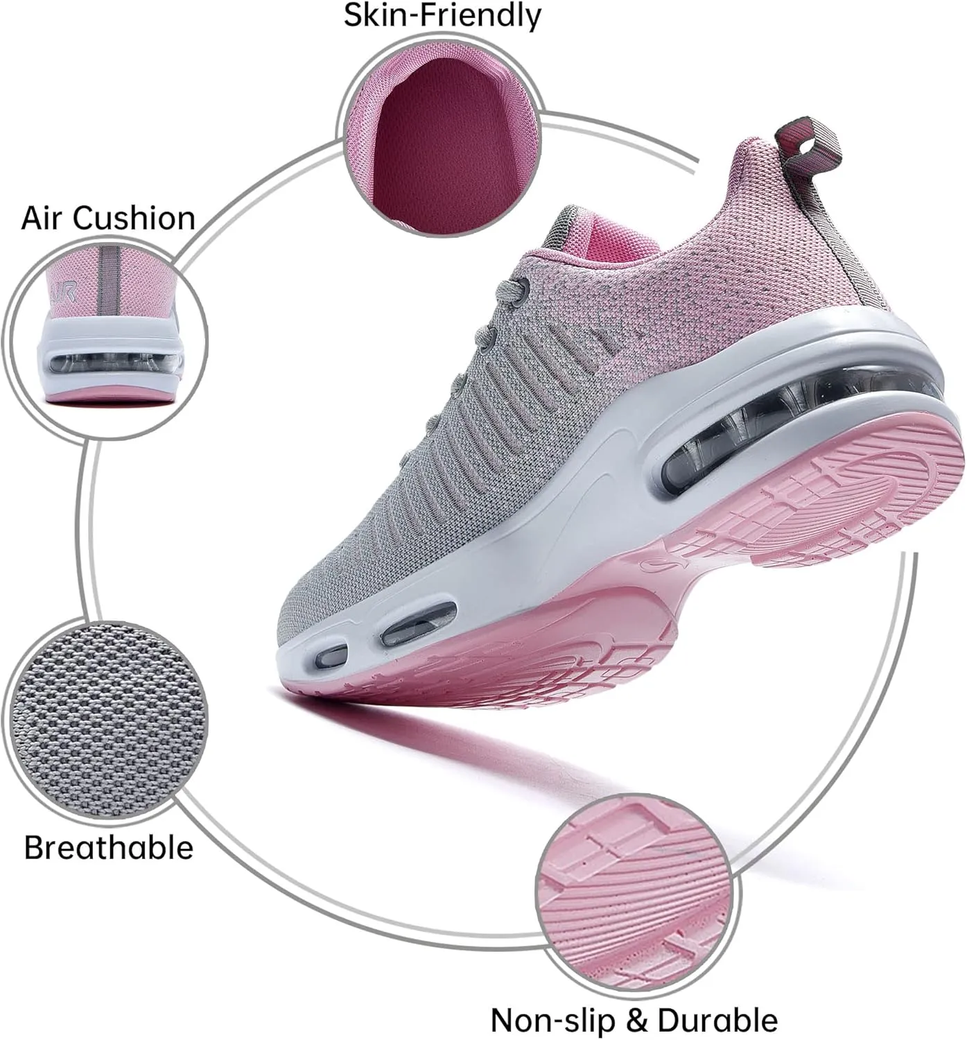 QAUPPE Womens Fashion Lightweight Air Sports Walking Sneakers Breathable Gym Jogging Running Tennis Shoes US 5.5-11 B(M)…