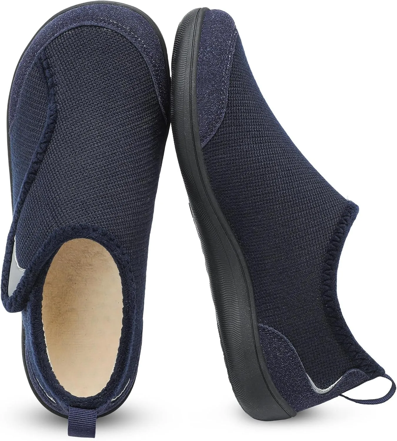 QFH Cozy Slippers for Women & Men - Wide, Diabetic, Barefoot Walking Shoes - Non-Slip, Soft Lining, Comfy House Shoes