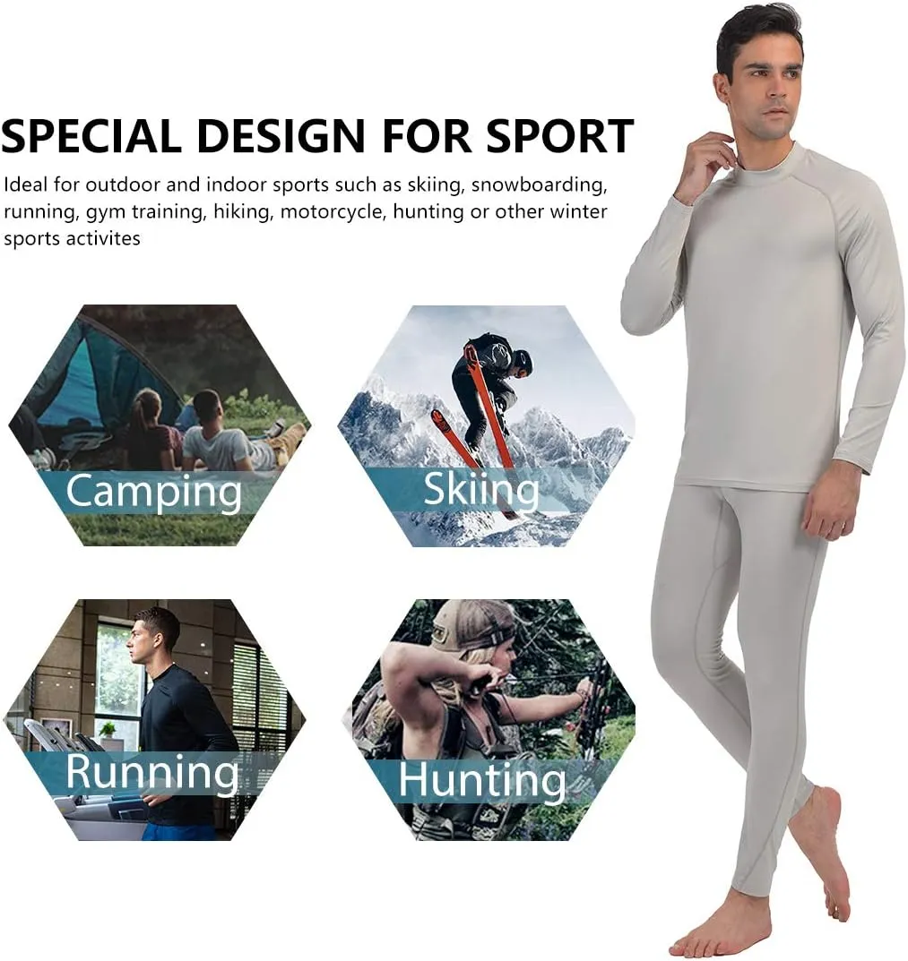 qualidyne Thermal Underwear for Men Long Johns Fleece Lined Winter Warm Base Layer Set Bottom Top for Cold Weather