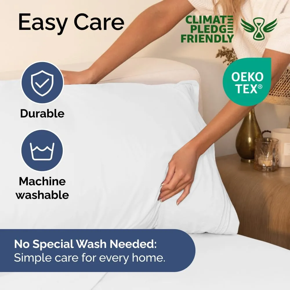 Queen 6 Piece Sheet Set - Comfy, Breathable & Cooling - Hotel Luxury Bedding for Women, Men, Kids & Teens - 1 Flat & 1 Fitted Sheet & 4 Pillowcases with Deep Pockets - Soft and Wrinkle Free - White