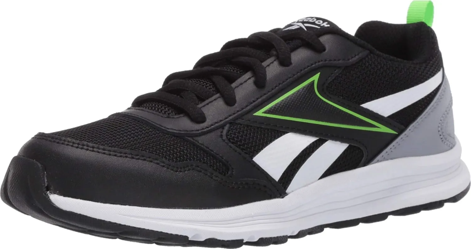 Reebok Boy's Almotio 5.0 Running Shoe, Black/Cool Shadow/Solar Green, 7 M US Little Kid