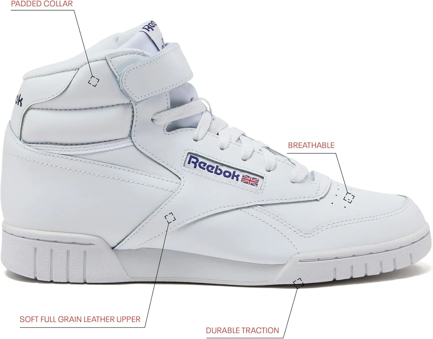 Reebok EX-O-FIT HI High Top Basketball Shoes for Men, Retro Men's Sneakers