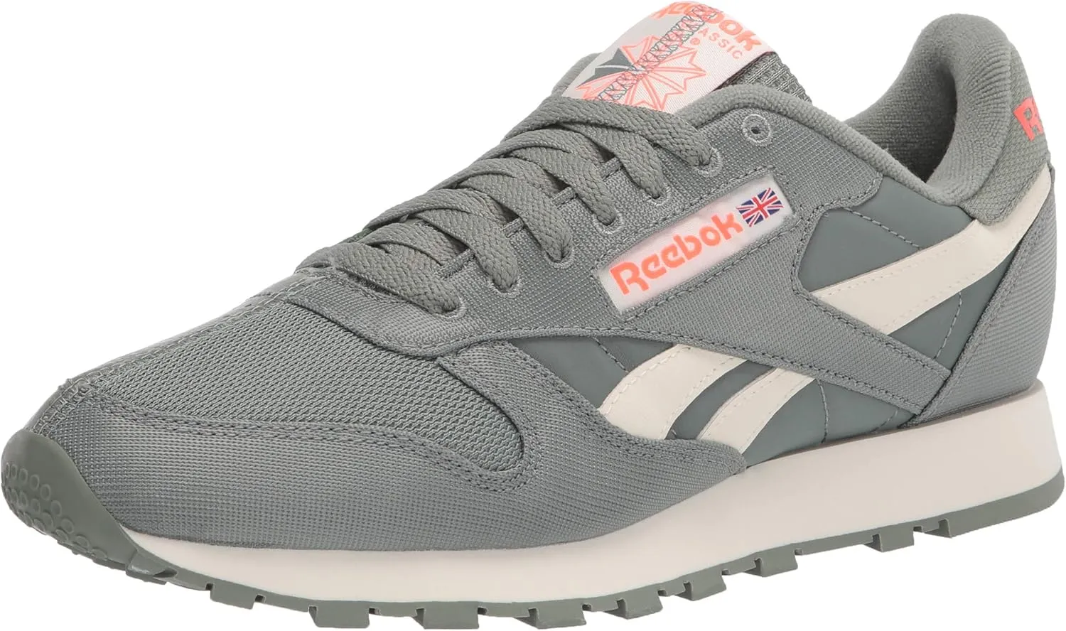 Reebok Leather (Ree) Cycle Unisex Sneaker, harmony green/classic white/orange flare, 13 Men/14.5 Women US