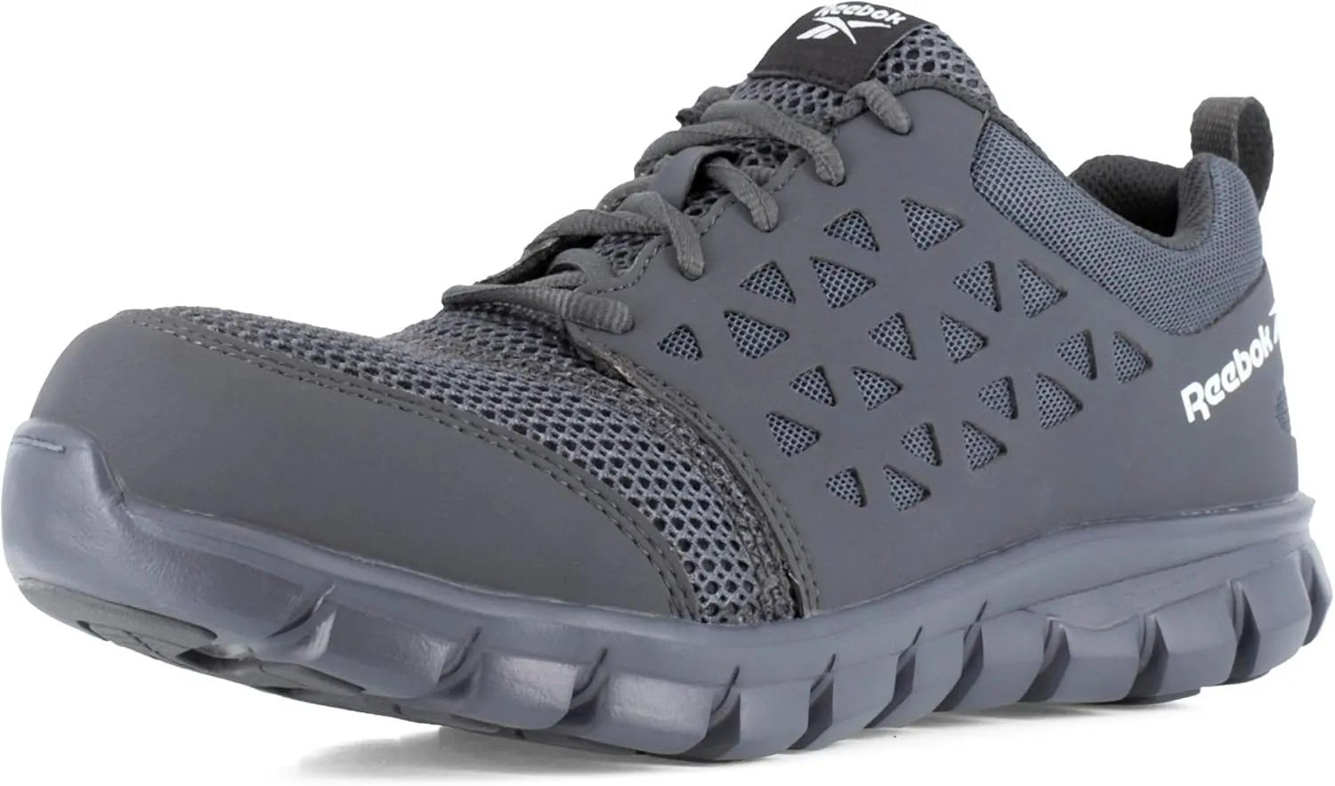 Reebok Men's Rb4038 Sublite Cushion Work Athletic Composite Toe Shoe Grey Safety