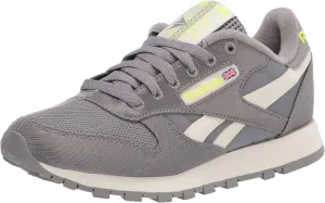 Reebok unisex adult Classic Leather (Ree)cycle Sneaker, Spacer Grey/Classic White/Yellow Flare, 12 Women 10.5 Men US