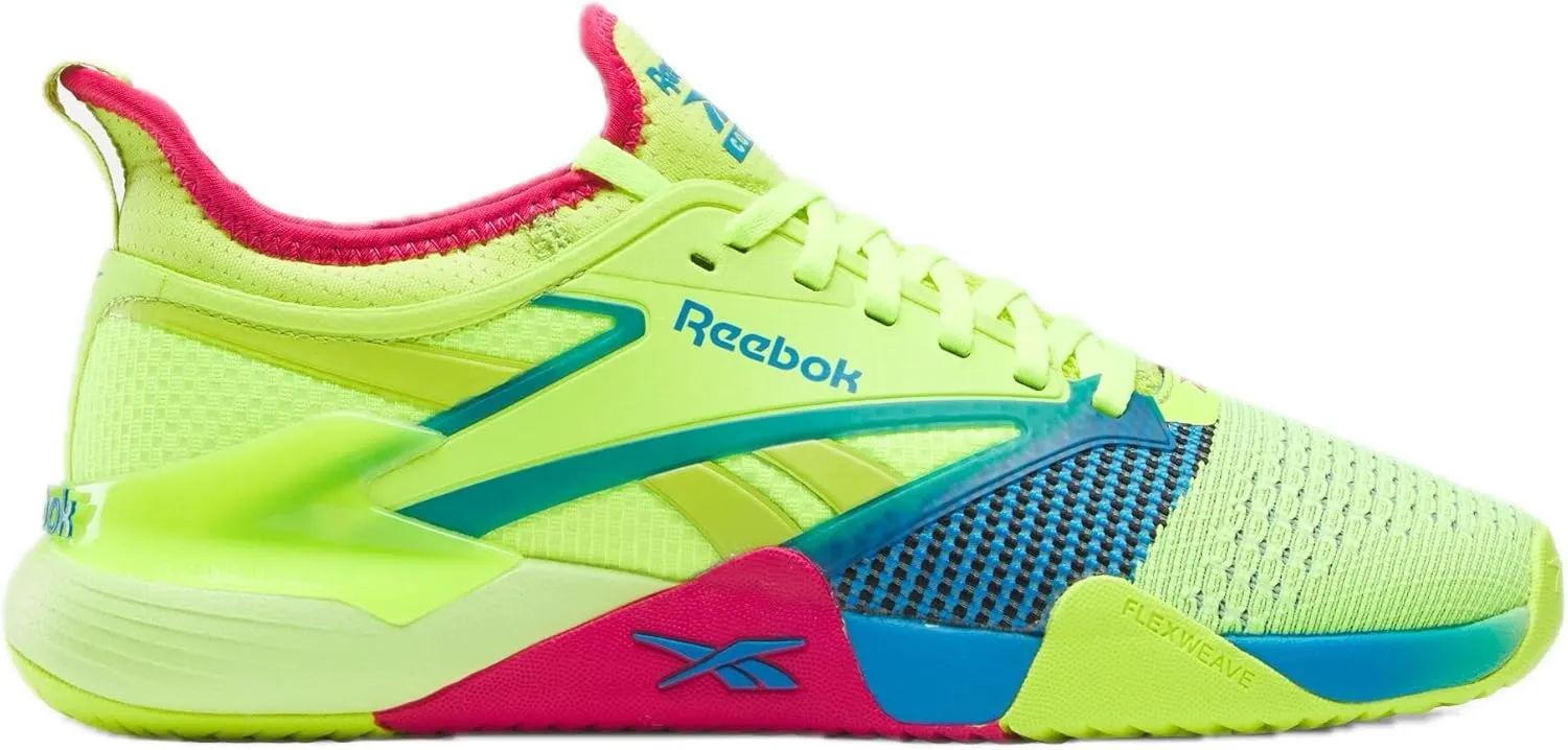 Reebok Unisex Nano Court Sneaker, Digital Lime/Aqua/Bold Pink, 9.5 US Men