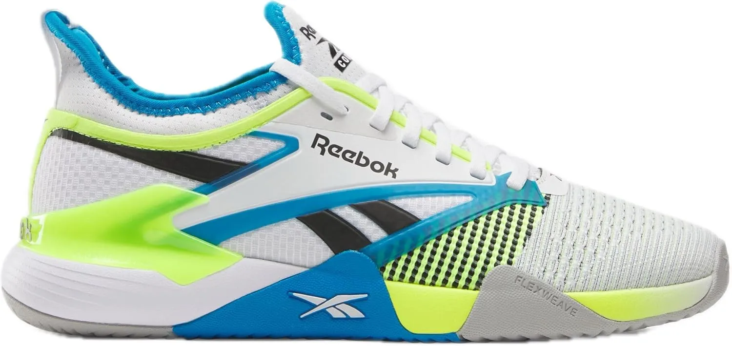 Reebok Unisex Nano Court Sneaker, White/Digital Lime/Aqua, 12 US Men