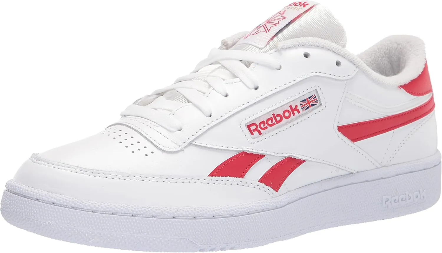 Reebok womens Club C Revenge Sneaker, White/Vector Red, 8.5 US