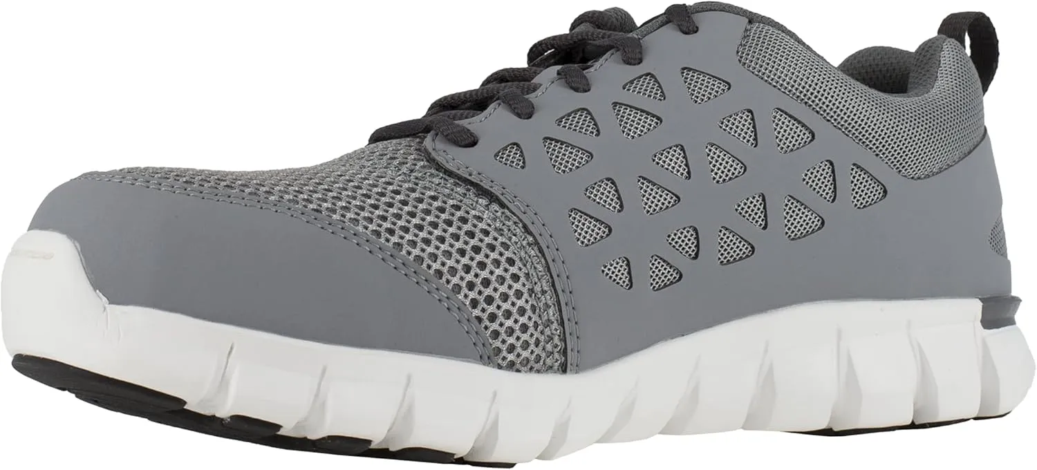 Reebok Work RB4042 Mens Sublite Cushion Work Safety Extra Wide Alloy Toe Lightweight and Flexible Athletic Work Shoe Grey