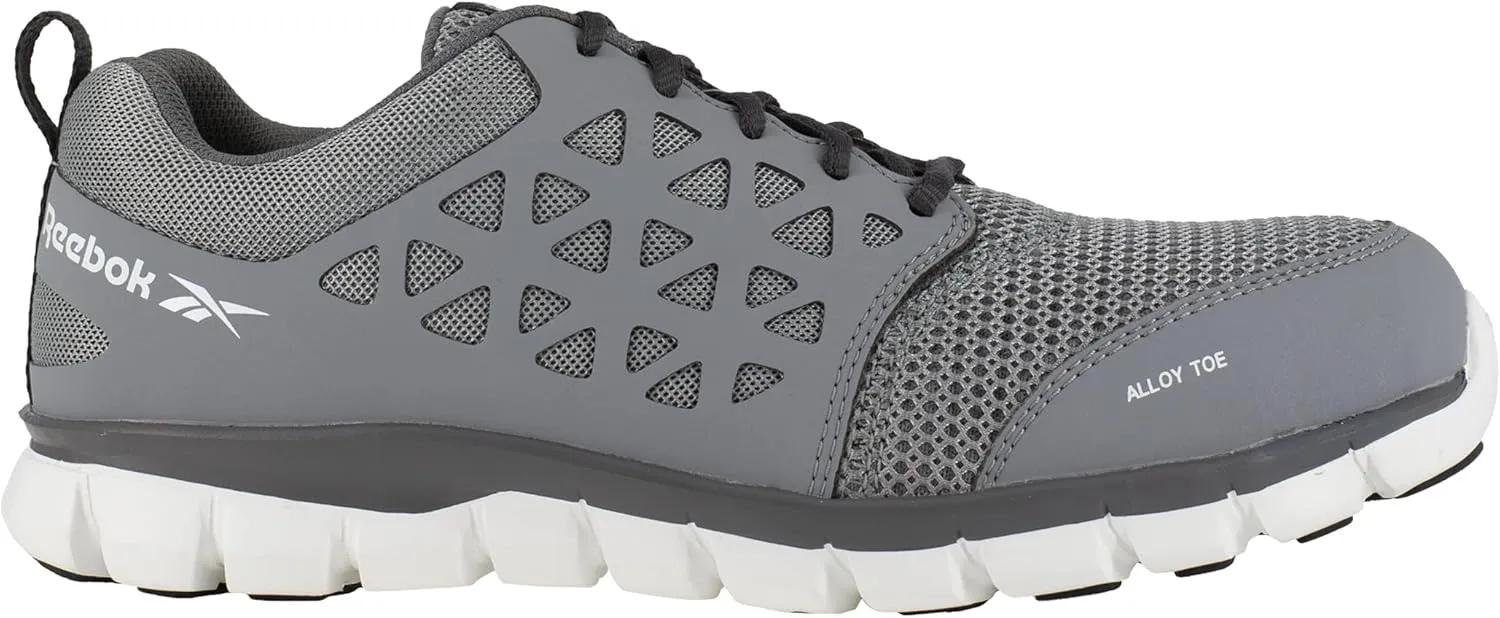Reebok Work RB4042 Mens Sublite Cushion Work Safety Extra Wide Alloy Toe Lightweight and Flexible Athletic Work Shoe Grey
