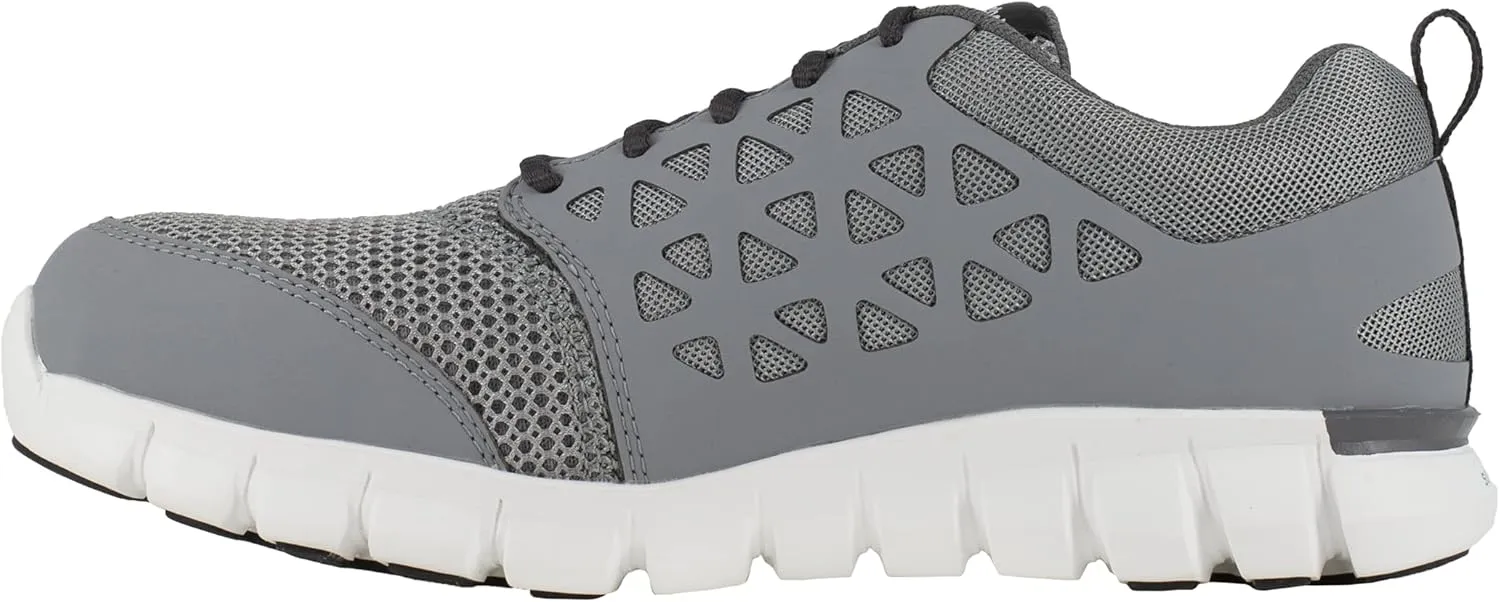 Reebok Work RB4042 Mens Sublite Cushion Work Safety Extra Wide Alloy Toe Lightweight and Flexible Athletic Work Shoe Grey